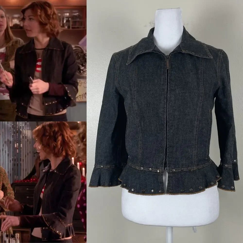 Rare Vintage Dark Denim Studded Jacket ASO Willow Rosenberg BtVS Y2K